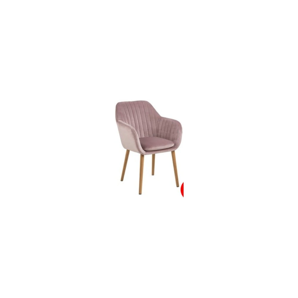 Różowe krzesło z drewnianymi nogami loomi.design Emilia