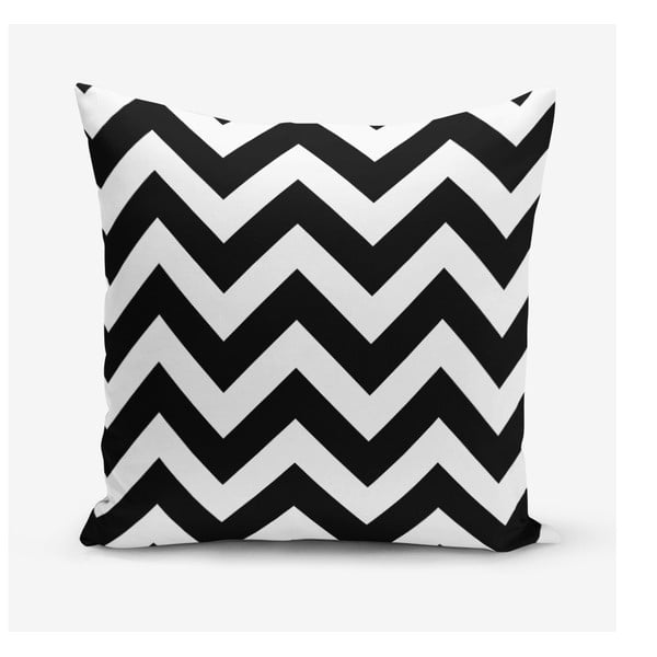 Czarno-biała poszewka na poduszkę Minimalist Cushion Covers Stripes, 45x45 cm