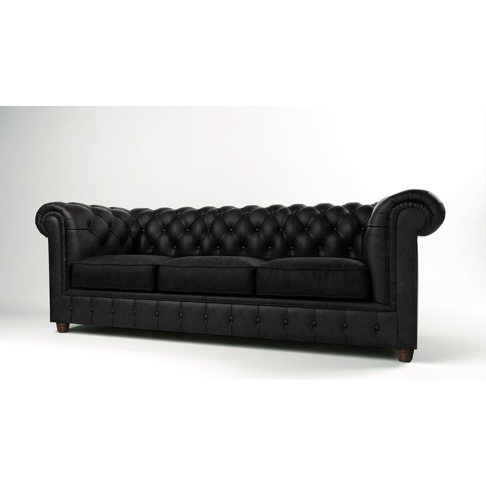 Фото - Диван Cambridge Czarna aksamitna sofa 230 cm  – Ropez czarny 