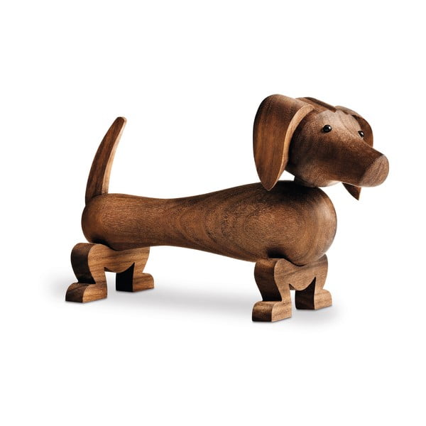 Figurka z litego drewna orzechowego Kay Bojesen Denmark Dog