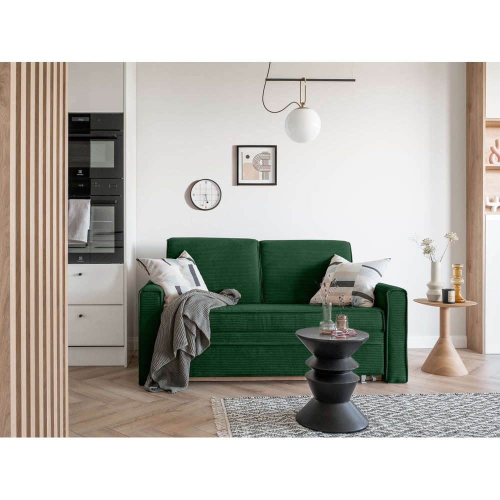 Ciemnozielona rozkładana sofa 168 cm Lucky Lucy – Miuform