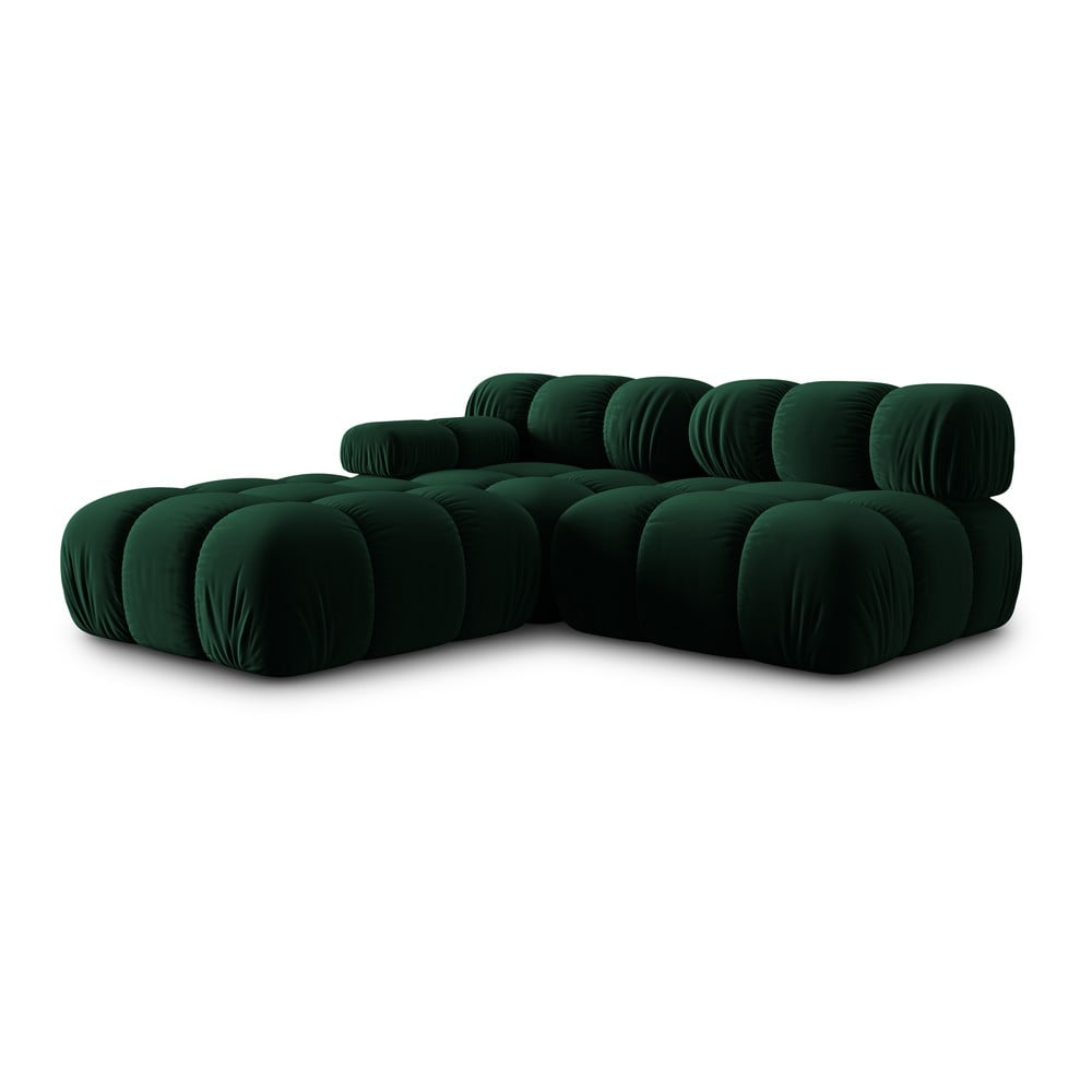 Zielona aksamitna sofa 282 cm Bellis – Micadoni Home