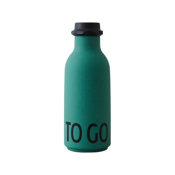 Zielona butelka na wodę Design Letters To Go, 500 ml