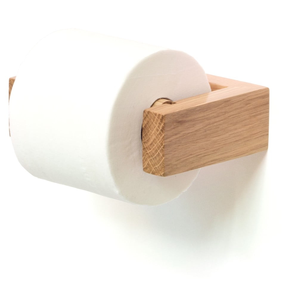 Zdjęcia - Uchwyt na papier toaletowy Uchwyt ścienny na papier toaletowy z drewna dębowego Wireworks Mezza natur