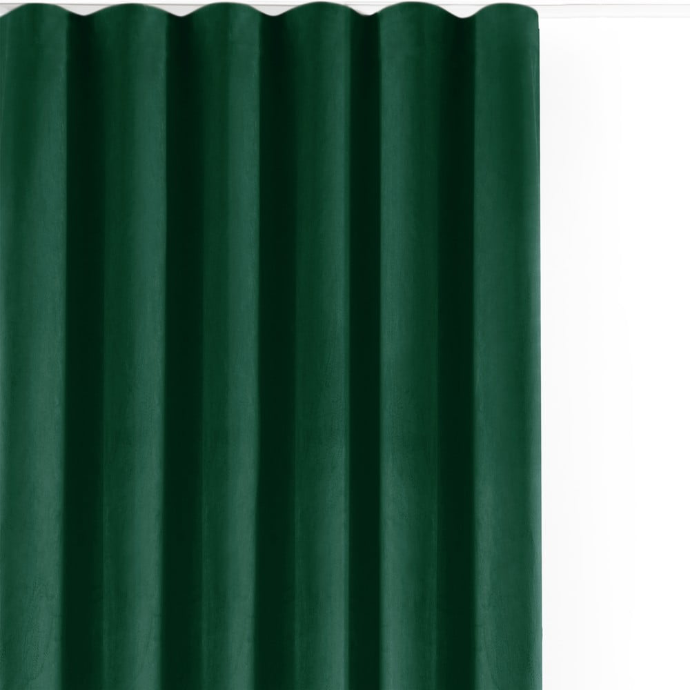 Zielona aksamitna zasłona częściowo zaciemniająca (dimout) 400x270 cm Velto – Filumi