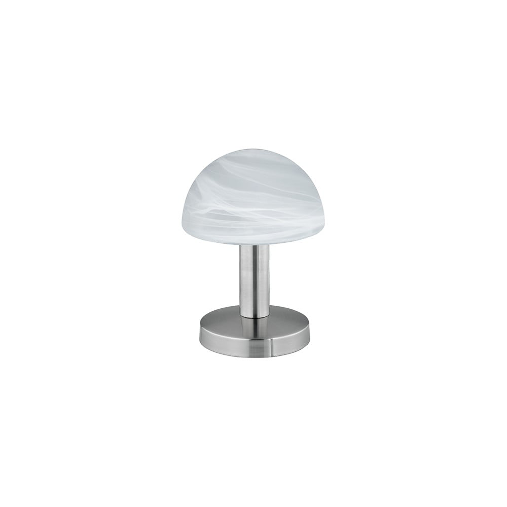 Lampa stołowa w srebrnym kolorze Trio Fynn, wys. 21 cm
