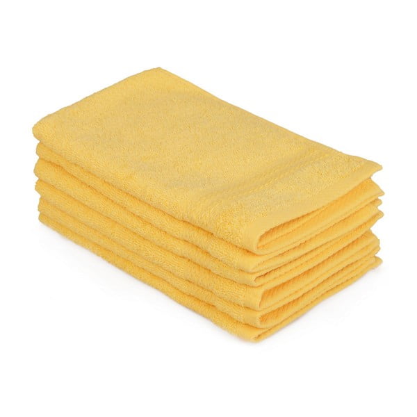 Zestaw 6 żołtych ręczników bawełnianych Madame Coco Lento Amarillo, 30x50 cm
