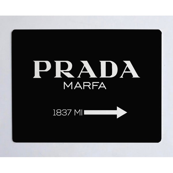 Czarna mata stołowa Little Nice Things Prada, 55x35 cm