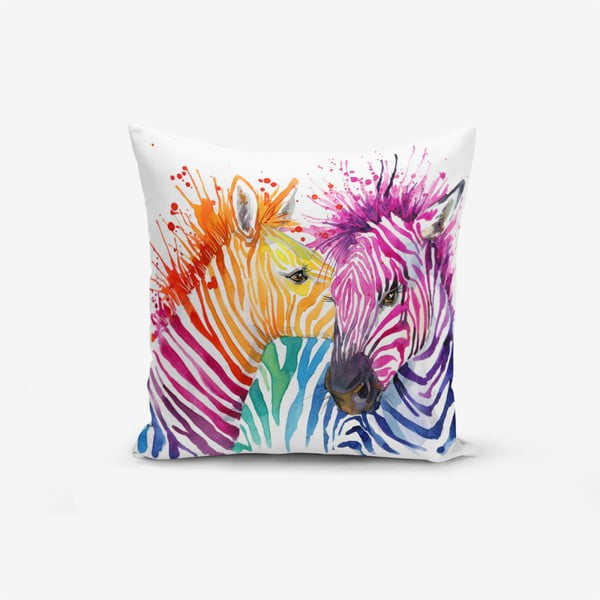 Poszewka na poduszkę z domieszką bawełny Minimalist Cushion Covers Colorful Zebras Oleas, 45x45 cm