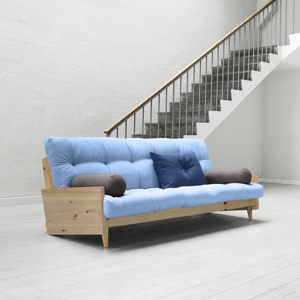 Sofa rozkładana Karup Indie Clear Lacquered/Celeste/Gris