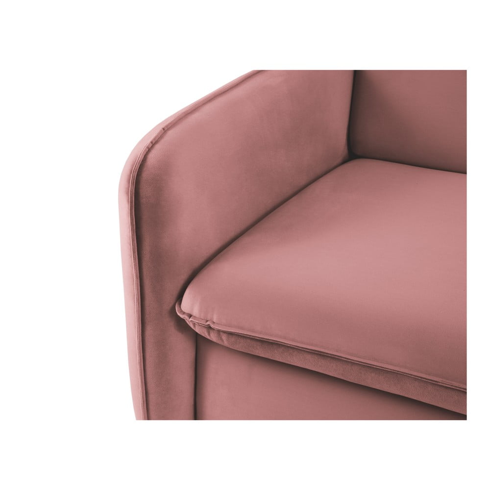 Różowa aksamitna rozkładana sofa 214 cm Vienna – Cosmopolitan Design