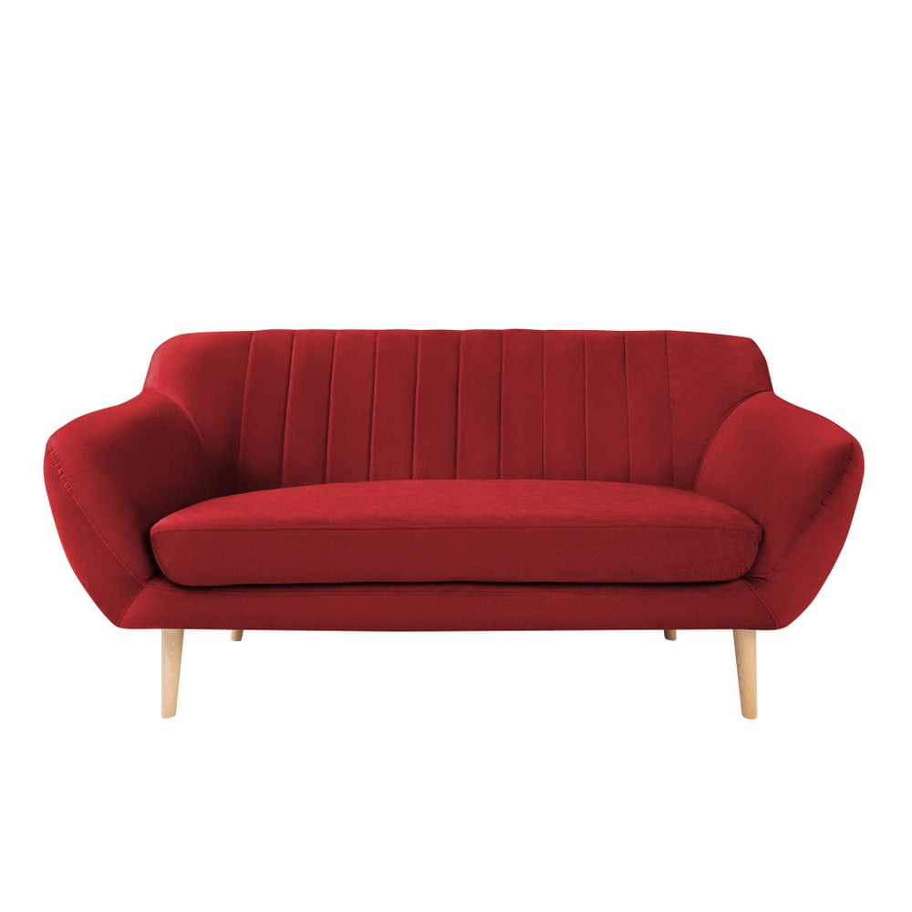 Czerwona aksamitna sofa Mazzini Sofas Sardaigne, 158 cm