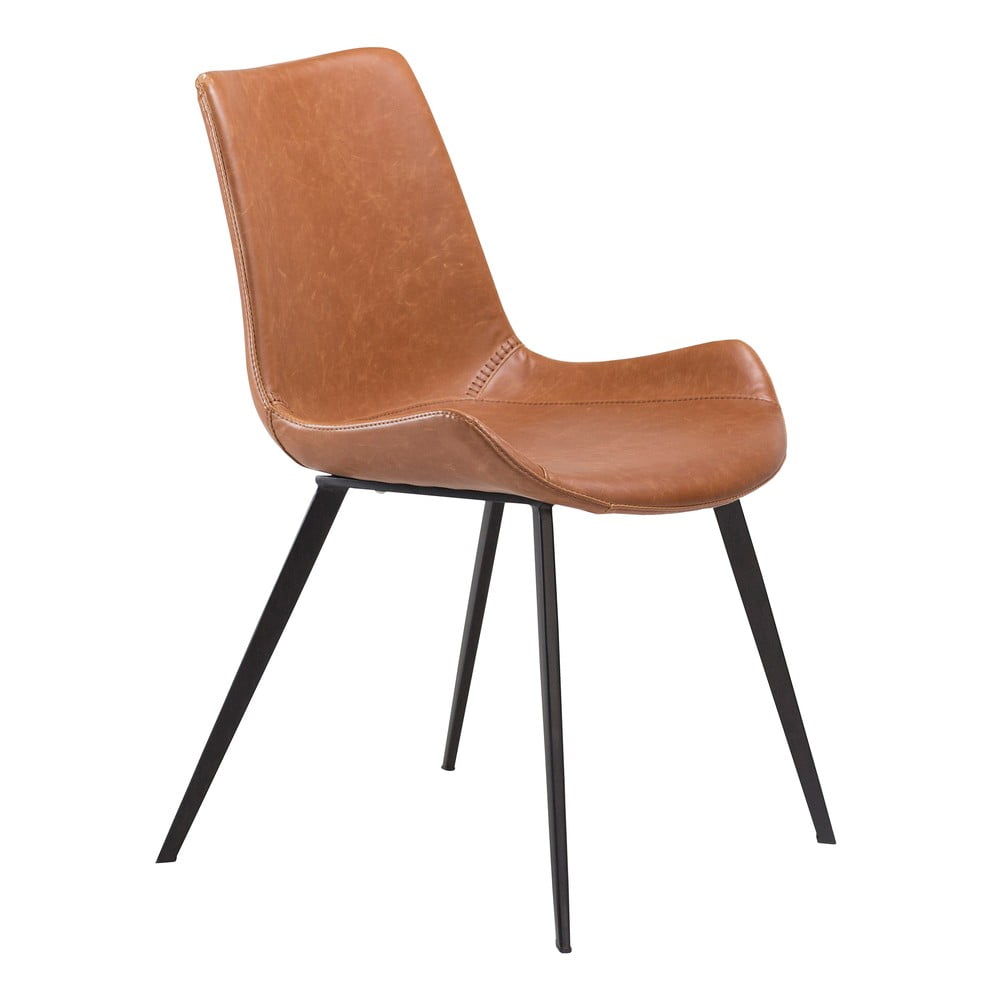 Brązowe krzesło z imitacji skóry DAN–FORM Denmark Hype