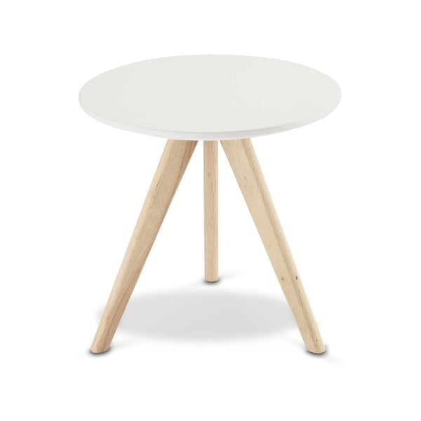 Biały stolik drewniany Furnhouse Life, Ø 40 cm