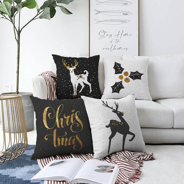 Zestaw 4 poszewek na poduszki Minimalist Cushion Covers Christmas, 55x55 cm