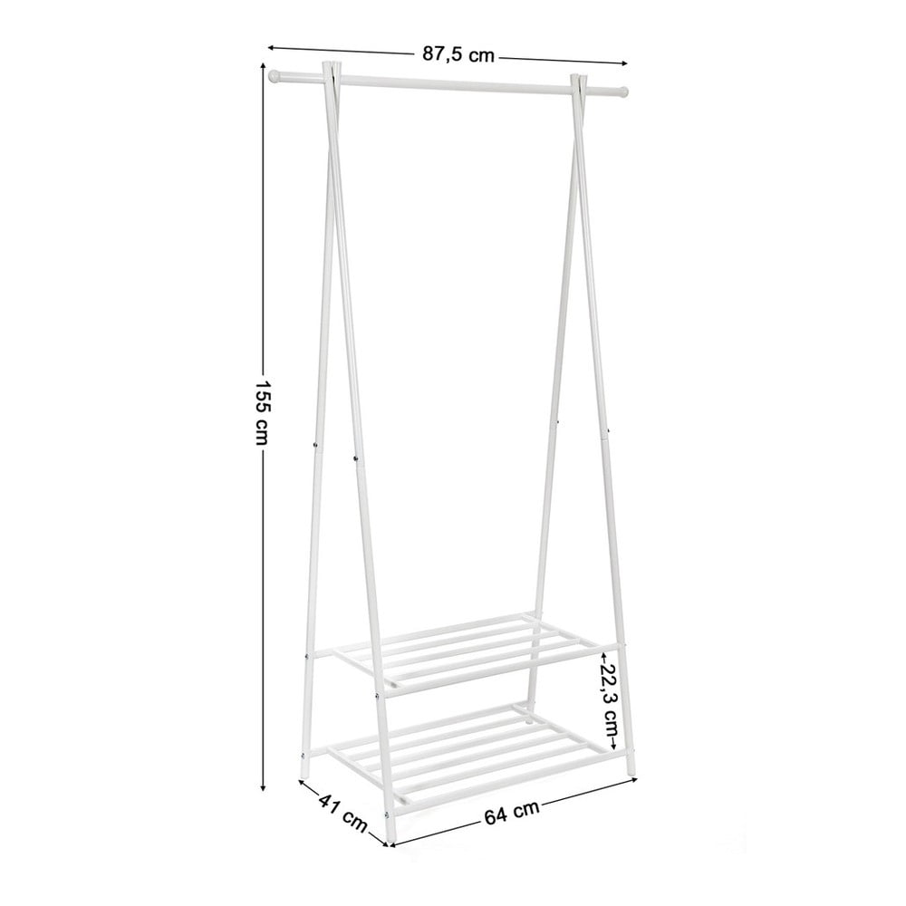 Biały Metalowy Stojak Na Ubrania Z 2 Półkami Songmics | Bonami