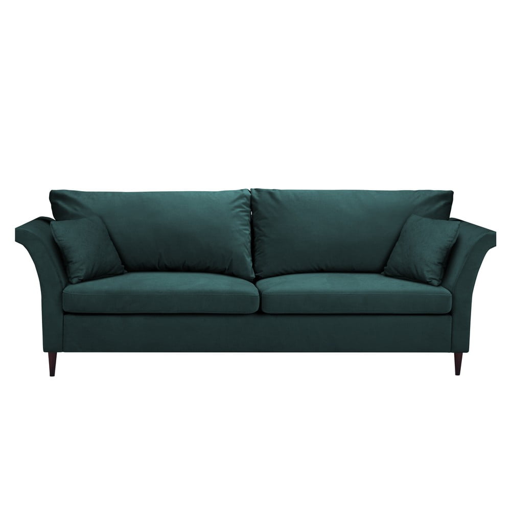 Zielononiebieska rozkładana sofa ze schowkiem Mazzini Sofas Pivoine