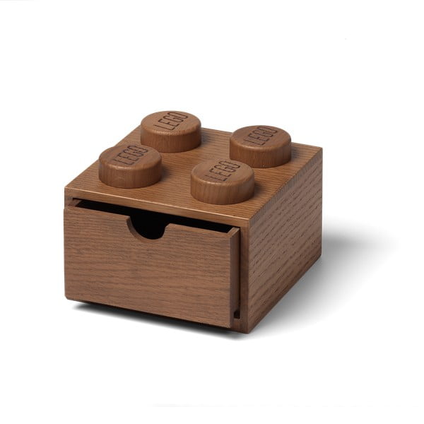 Dziecięcy pojemnik z drewna dębowego bejcowanego na ciemno LEGO® Wood