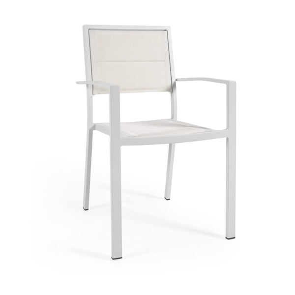 Białe aluminiowe krzesło zewnętrzne Kave Home Sirley