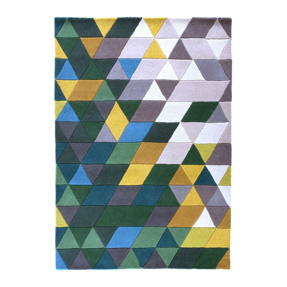 Фото - Килим Flair Wełniany dywan  Rugs Prism, 80x150 cm żółty,zielony,kolorowy 