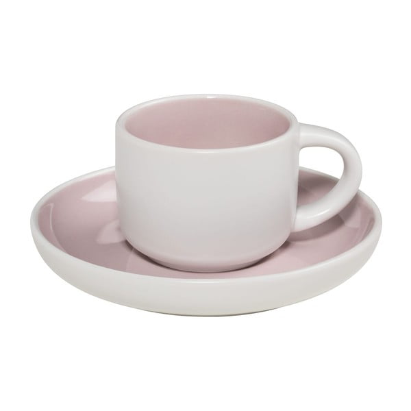 Różowo-biała filiżanka do espresso ze spodkiem Maxwell & Williams Tint, 100 ml