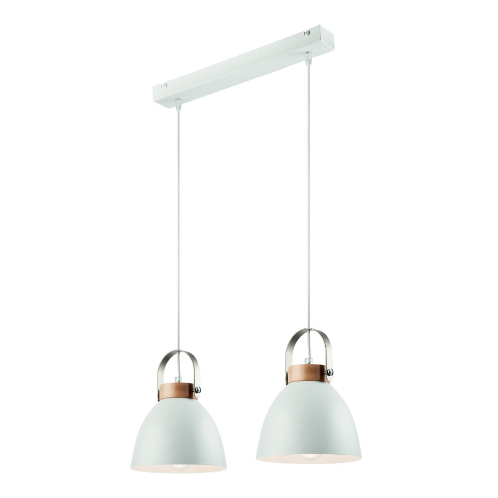 Biała lampa wisząca na 2 żarówki LAMKUR Danielle