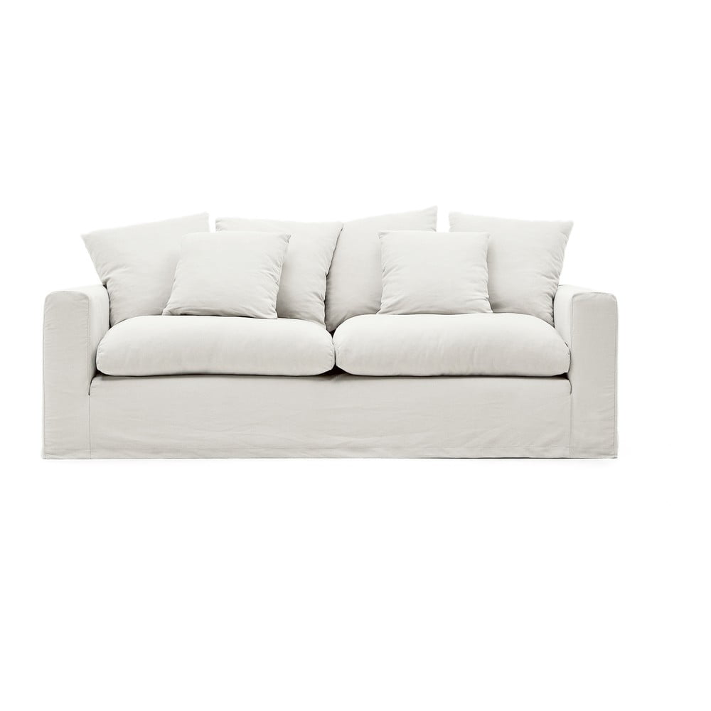 Biała lniana sofa 240 cm Nora – Kave Home