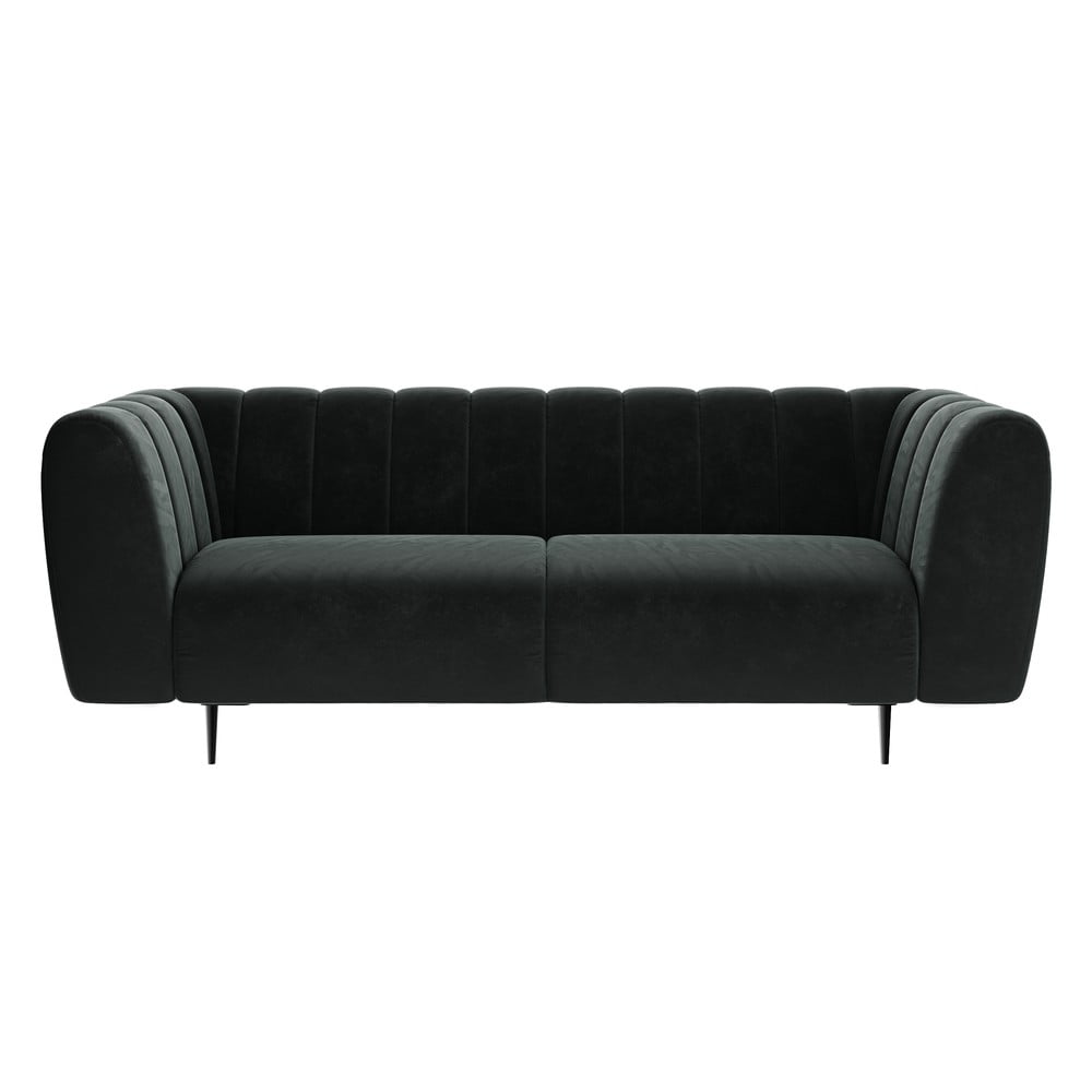 Ciemnoszara aksamitna sofa Ghado Shel, 210 cm