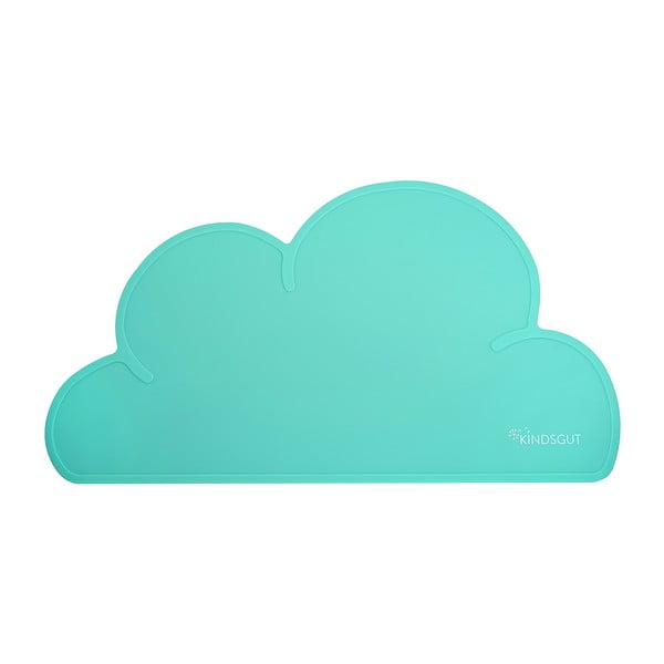 Turkusowa silikonowa mata stołowa Kindsgut Cloud, 49x27 cm