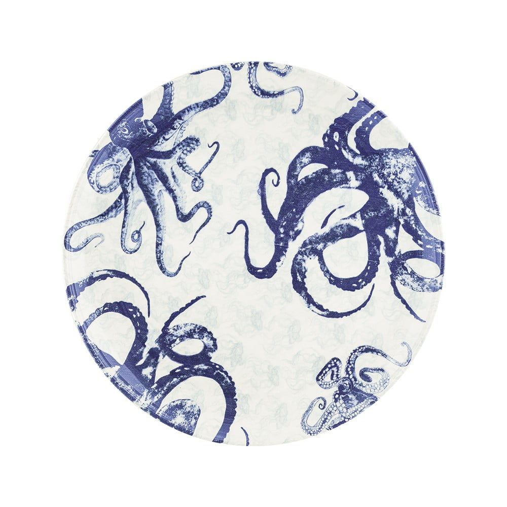 Niebiesko-biały ceramiczny talerz do serwowania Villa Altachiara Positano, ø 37 cm