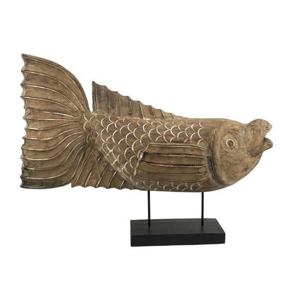 Figurka dekoracyjna z drewna tekowego Moycor Carved Fish