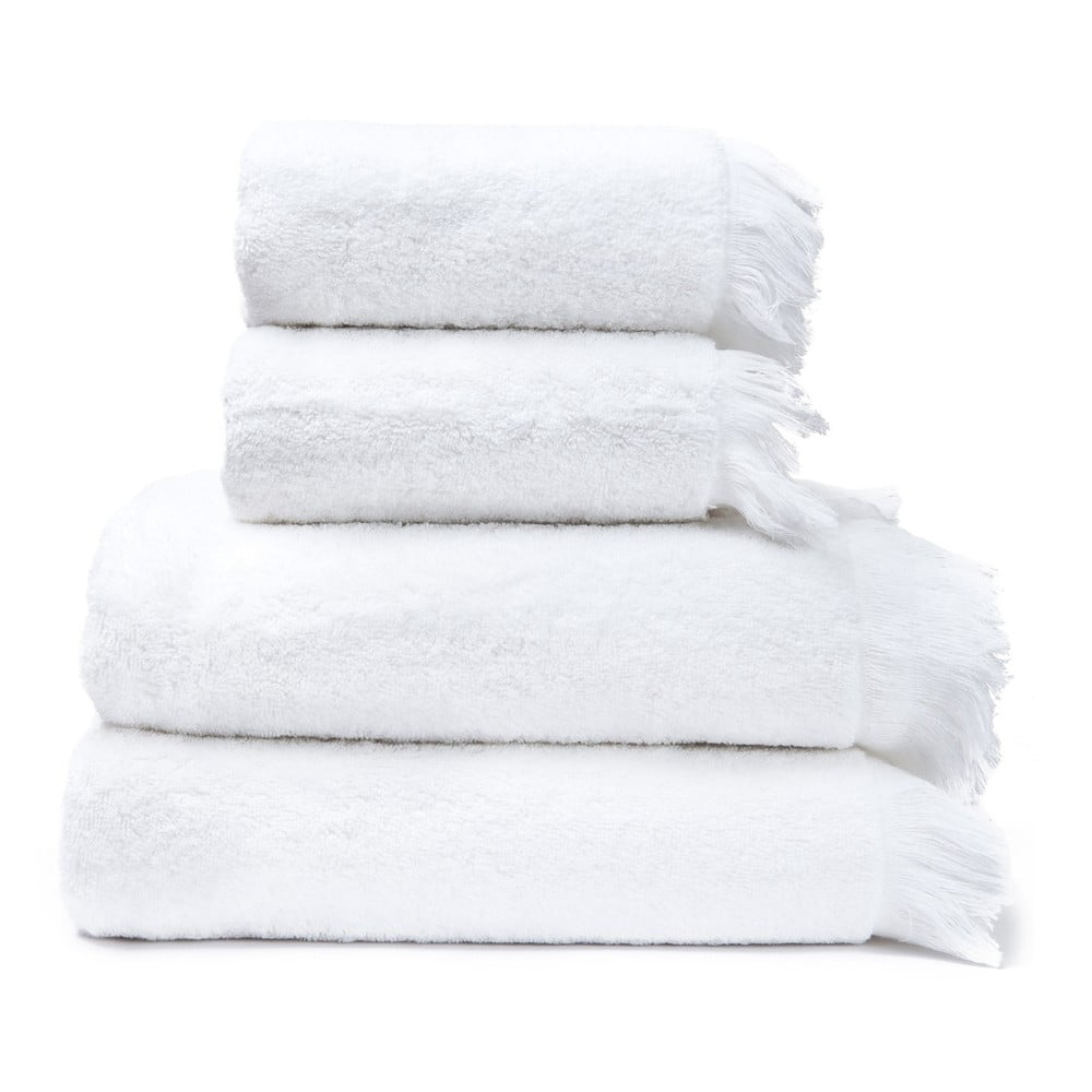 Zestaw 4 białych ręczników ze 100% bawełny Bonami Selection, 50x90+70x140 cm