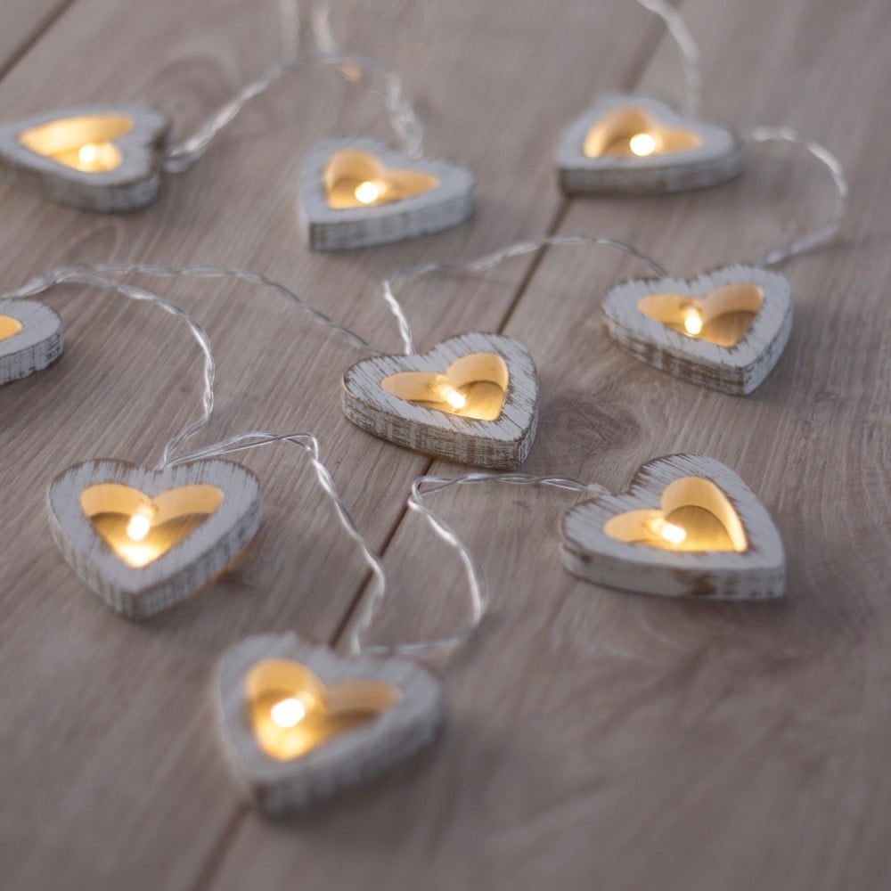 Girlanda świetlna LED w kształcie serc DecoKing Heart, 10 lampek, dł. 1,65 m