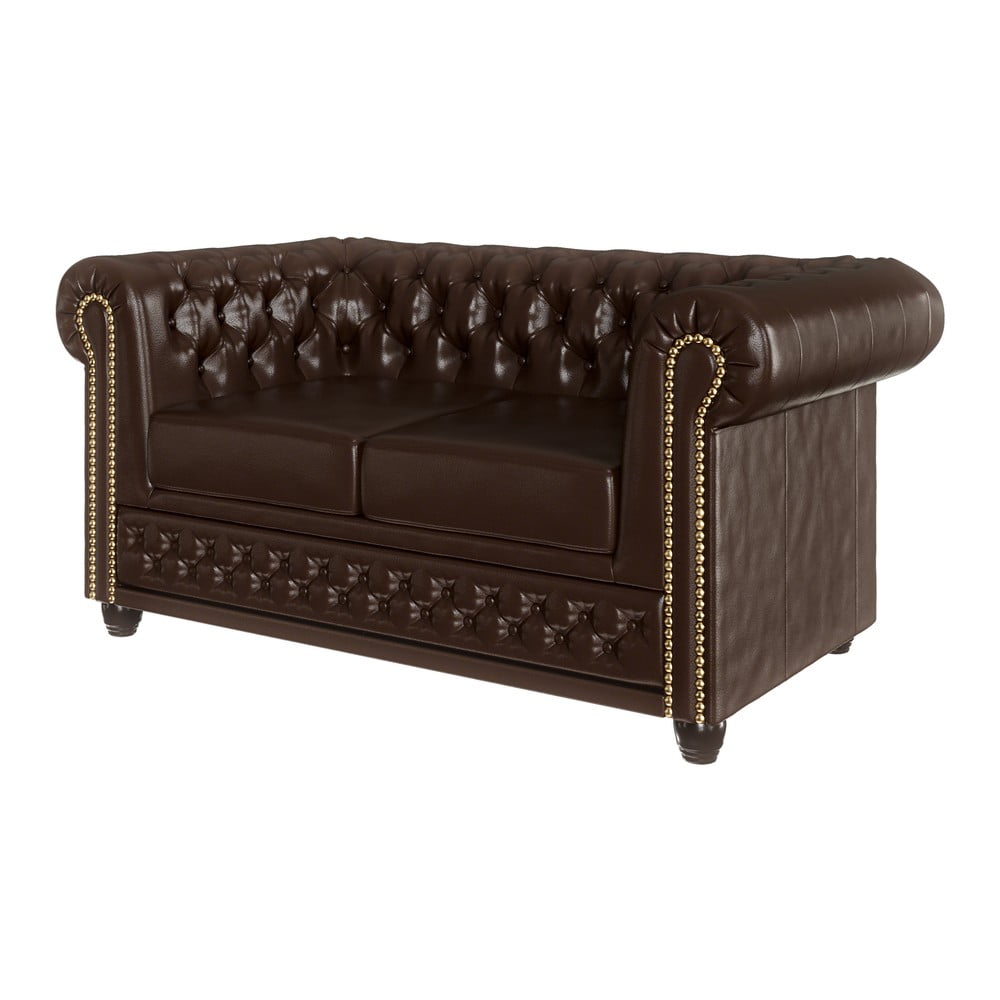 Фото - Диван York Ciemnobrązowa sofa z imitacji skóry 148 cm  – Ropez dark,brązowy 