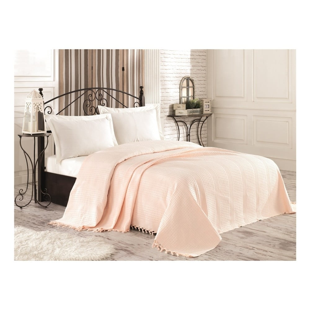 Kremowa lekka narzuta bawełniana na łóżko Tarra, 220x240 cm