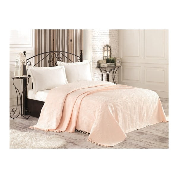 Kremowa lekka narzuta bawełniana na łóżko Tarra, 220x240 cm