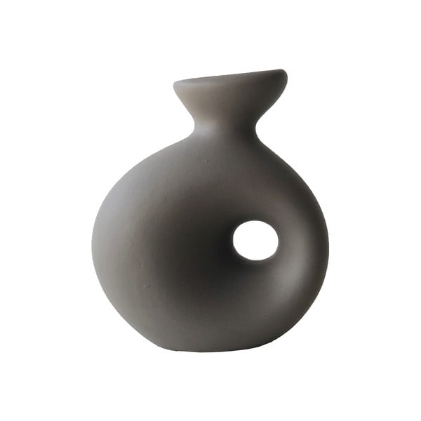 Brązowoszary ceramiczny wazon Rulina Delta