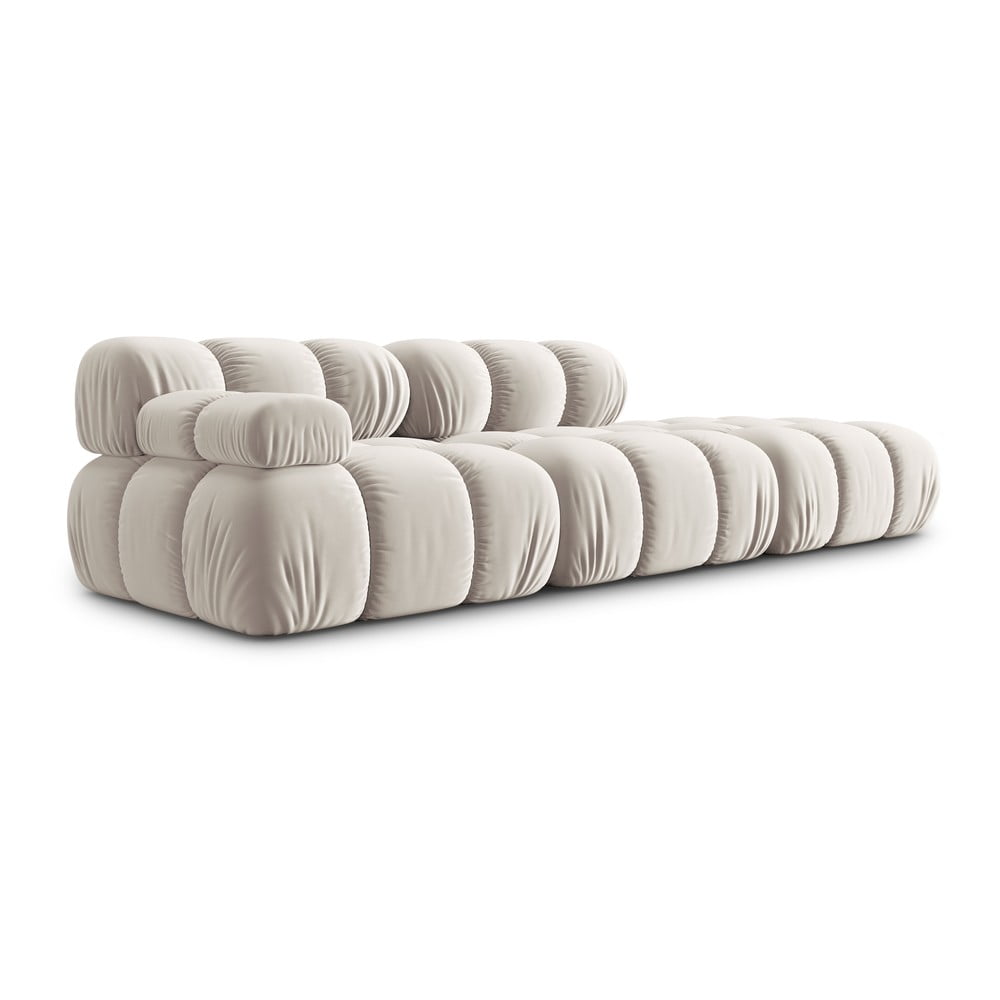 Beżowa aksamitna sofa modułowa 282 cm Bellis – Micadoni