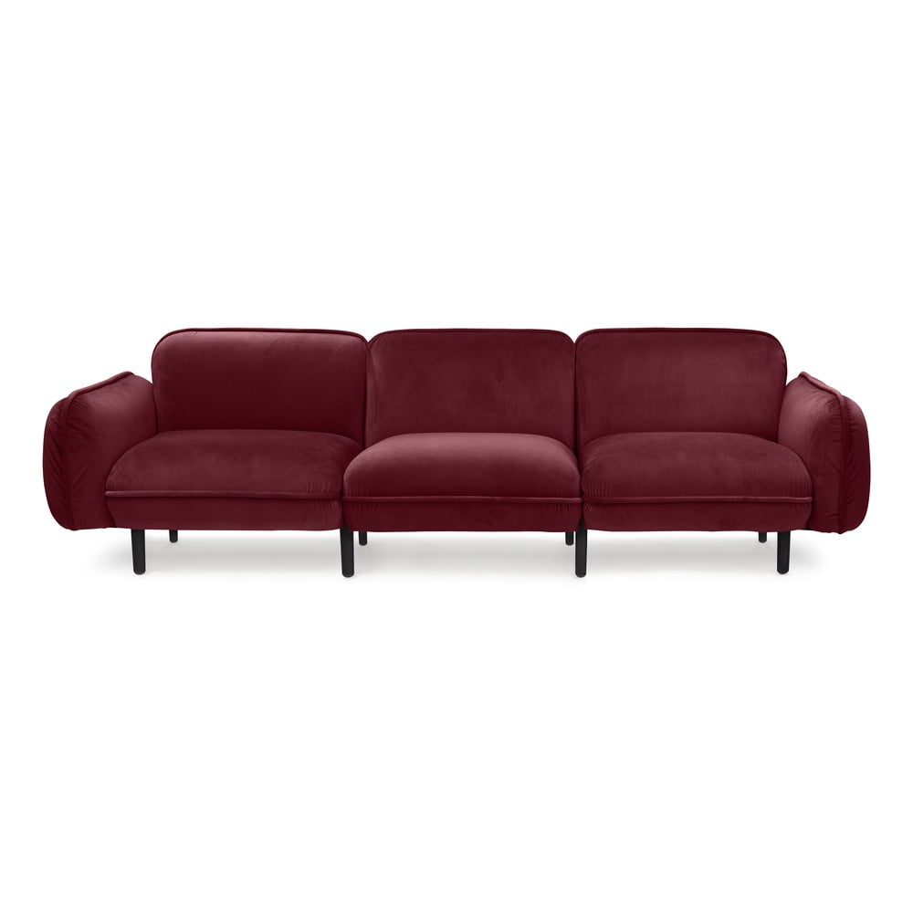 Bordowa aksamitna sofa EMKO Bean