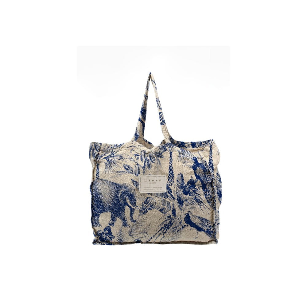 Zdjęcia - Torba podróżna Latek Lniana torba na zakupy Surdic Safari niebieski,beżowy 