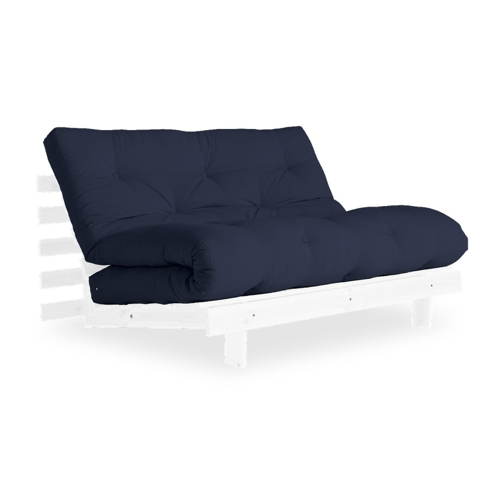 Sofa rozkładana z niebieskim pokryciem Karup Design Roots White/Navy