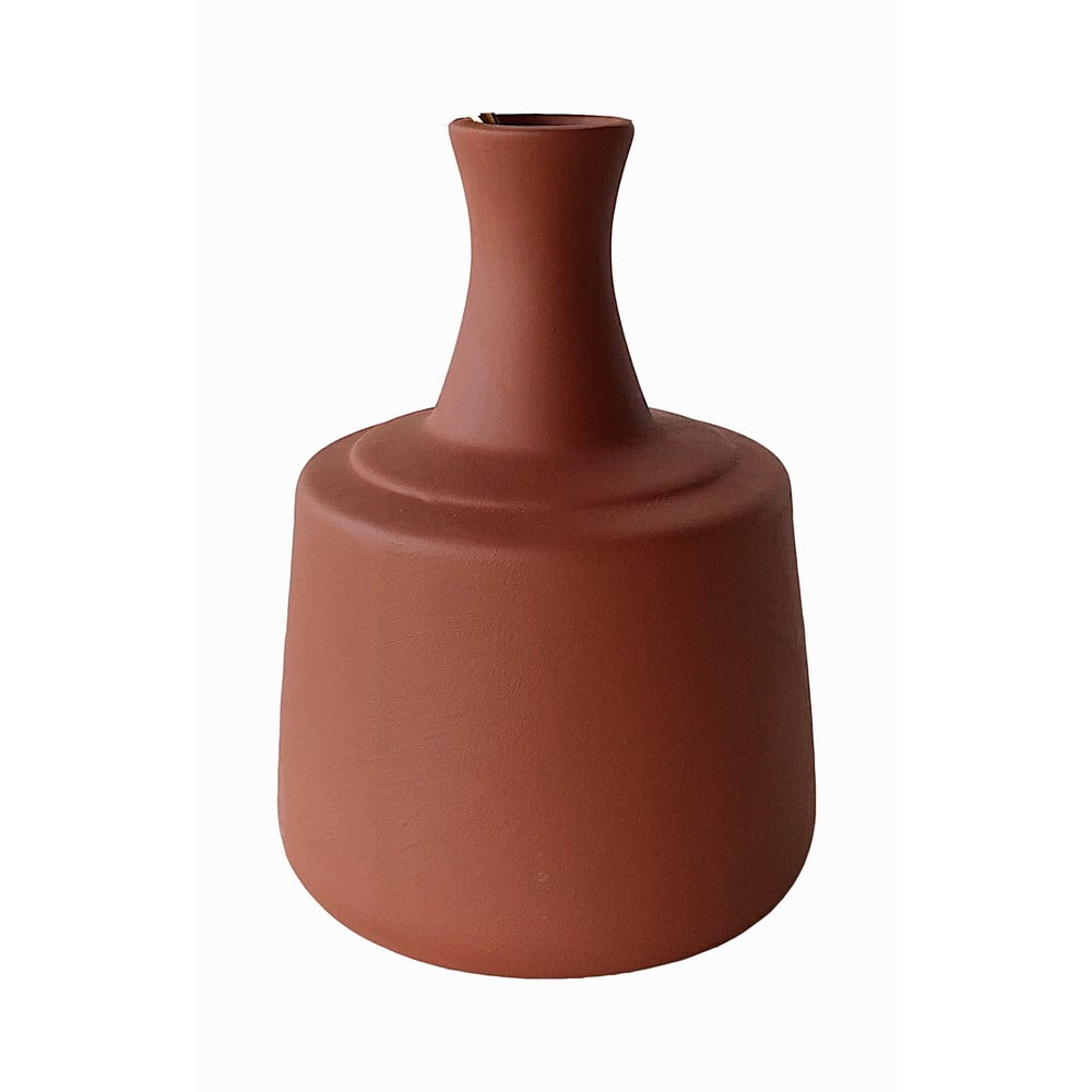Ceramiczny owalny wazon w kolorze cegły Rulina Carafe