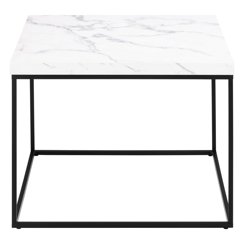 Biały stolik z blatem w dekorze marmuru 60x60 cm Barossa – Actona