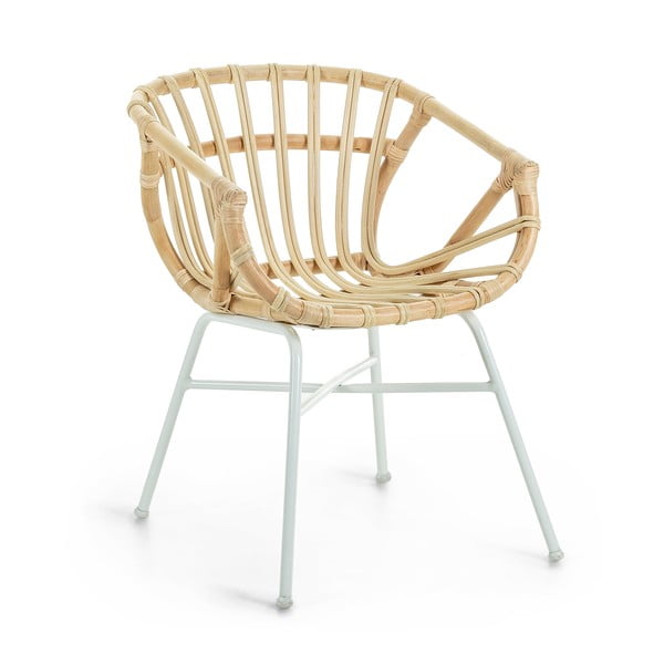 Rattanowy fotel ogrodowy ze stalowymi nogami La Forma Constant
