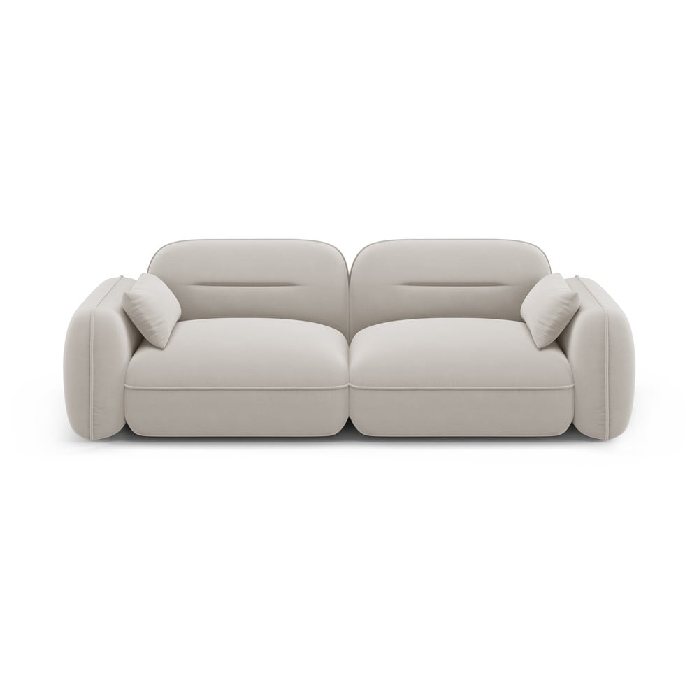 Kremowa aksamitna sofa 230 cm Audrey – Interieurs 86