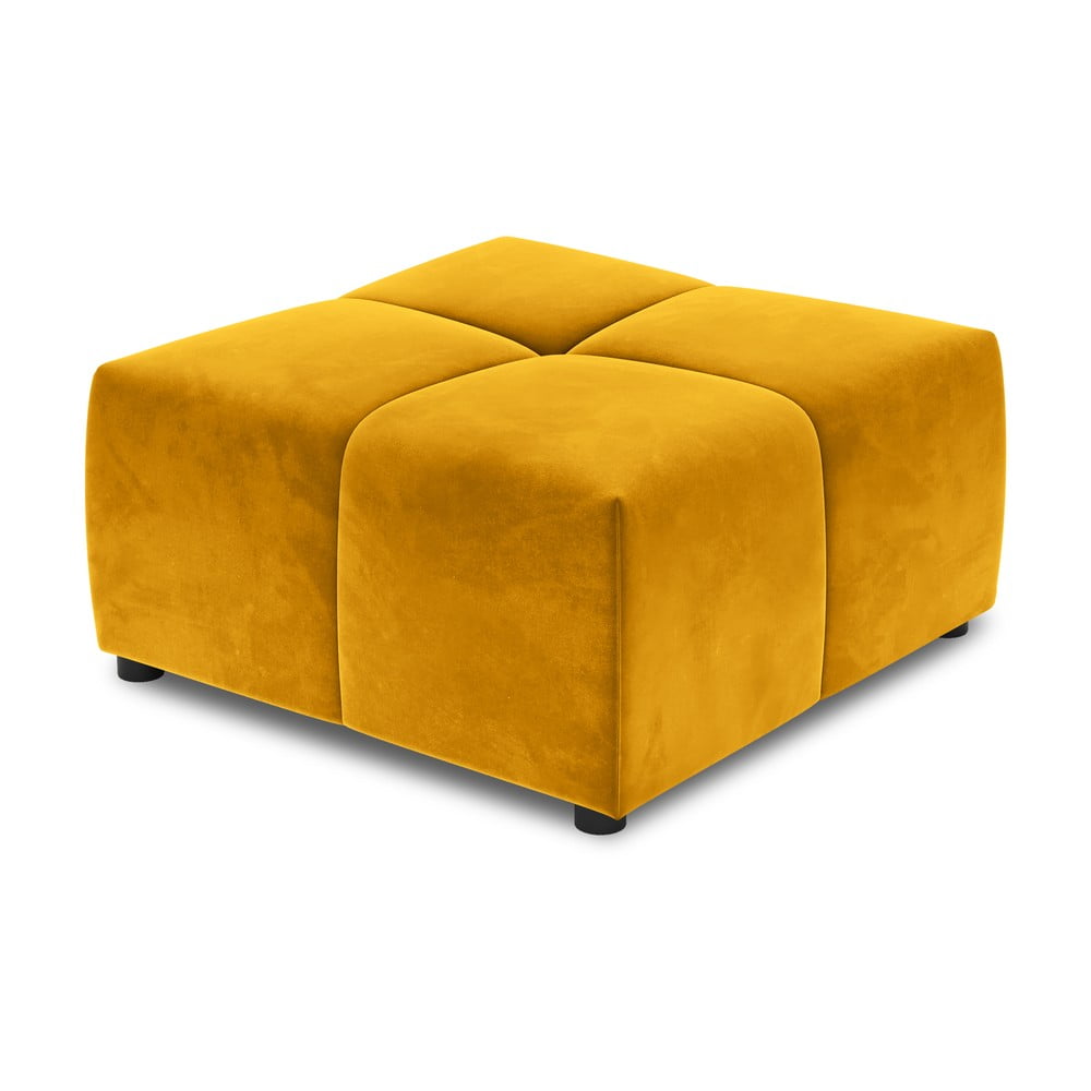 Zdjęcia - Pozostałe meble Rome Żółty moduł aksamitnej sofy  Velvet – Cosmopolitan Design 