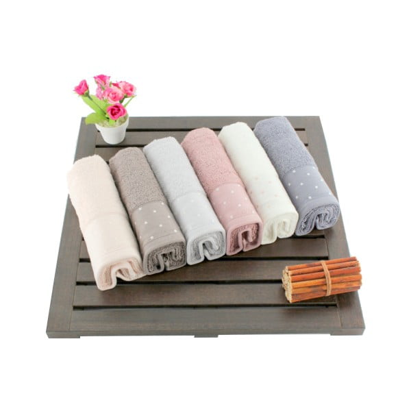 Zestaw 6 bawełnianych ręczników do rąk Şaheser, 30x50 cm