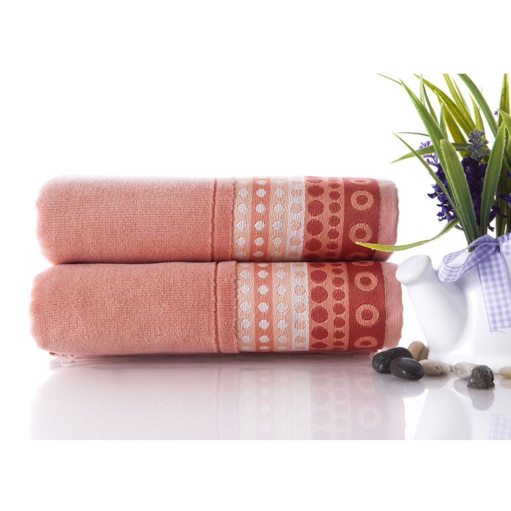 Zestaw 2 ręczników Golf Pinkish Orange, 50x90 cm