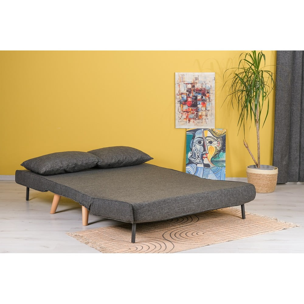 Ciemnoszara rozkładana sofa 120 cm Folde – Artie