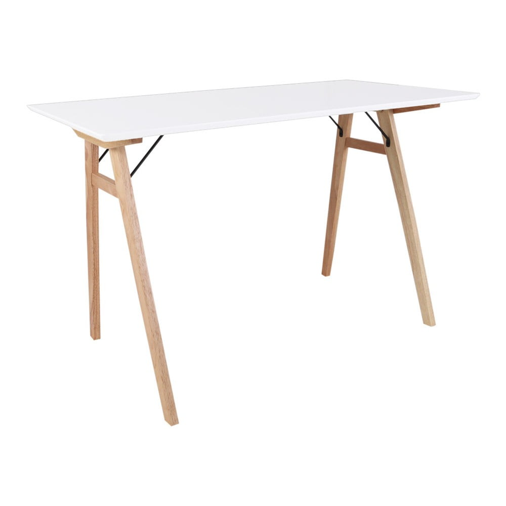 Zdjęcia - Biurko Nordic Biały stół z brązowymi nogami House  Vojens Desk, dł. 120 cm natural 